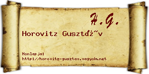 Horovitz Gusztáv névjegykártya