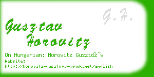 gusztav horovitz business card